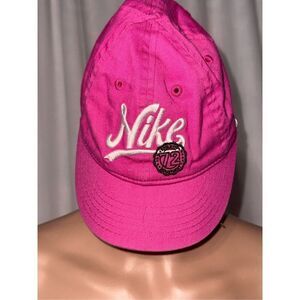 Nike Swoosh Pink Girls Embroidered Adjustable Baseball Hat Cap Size 4-6X
